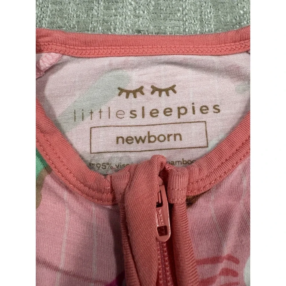 Little Sleepies All Star Pink Baseball Zippy Bamboo Pajama Size Newborn NB